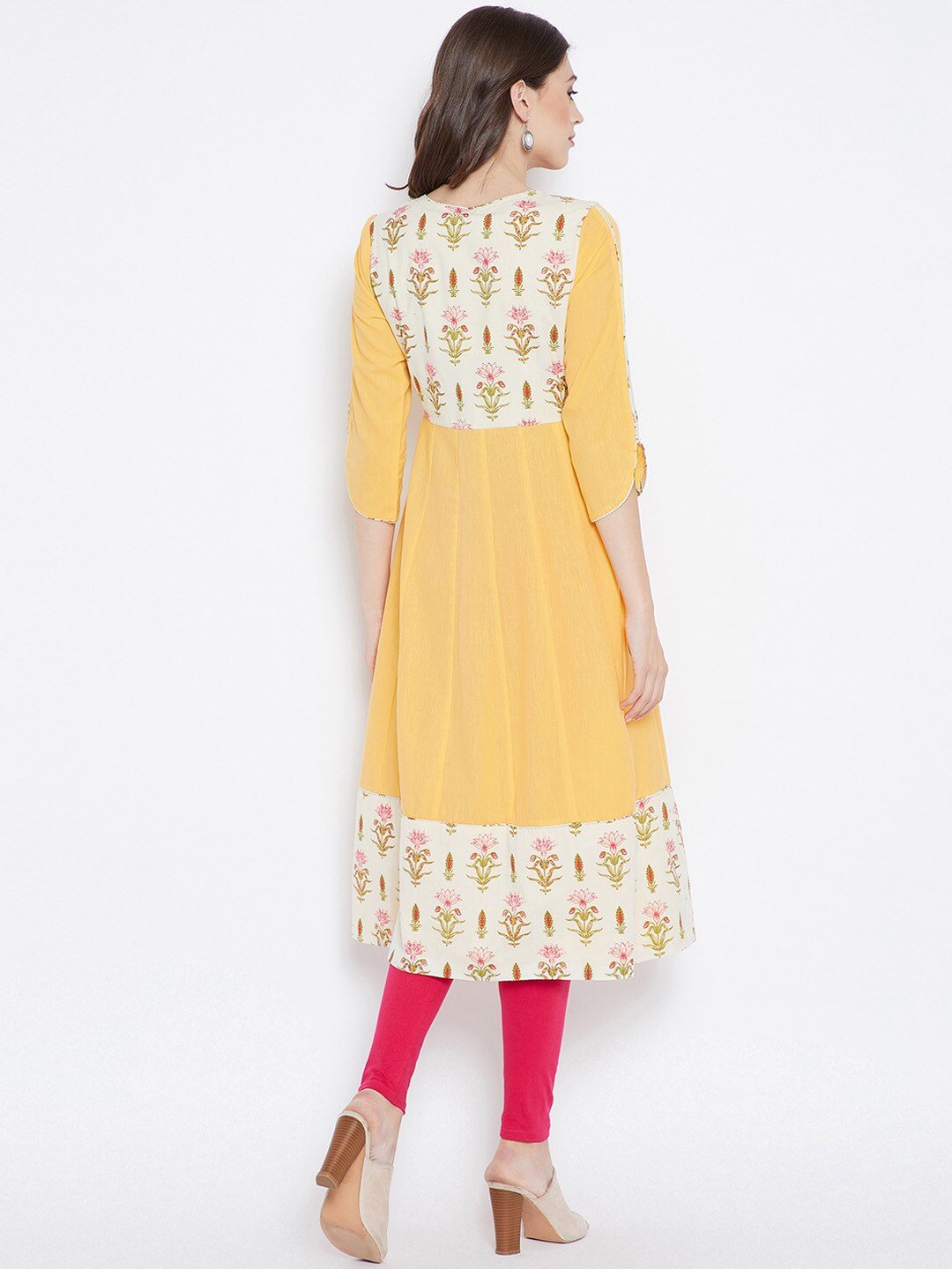 Be Indi Women Yellow Printed Kurta