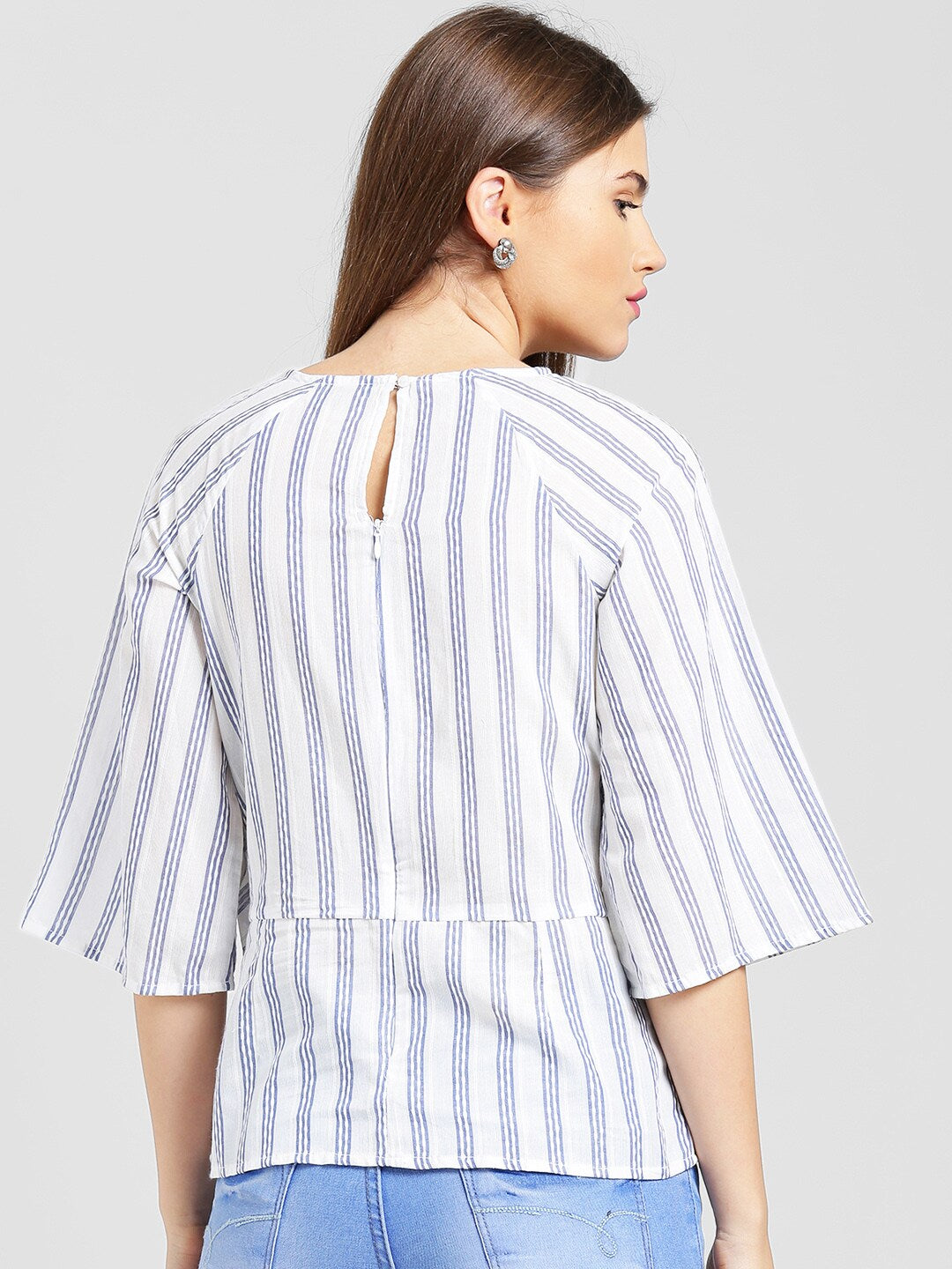 BeIndi Women Tie Up White Top