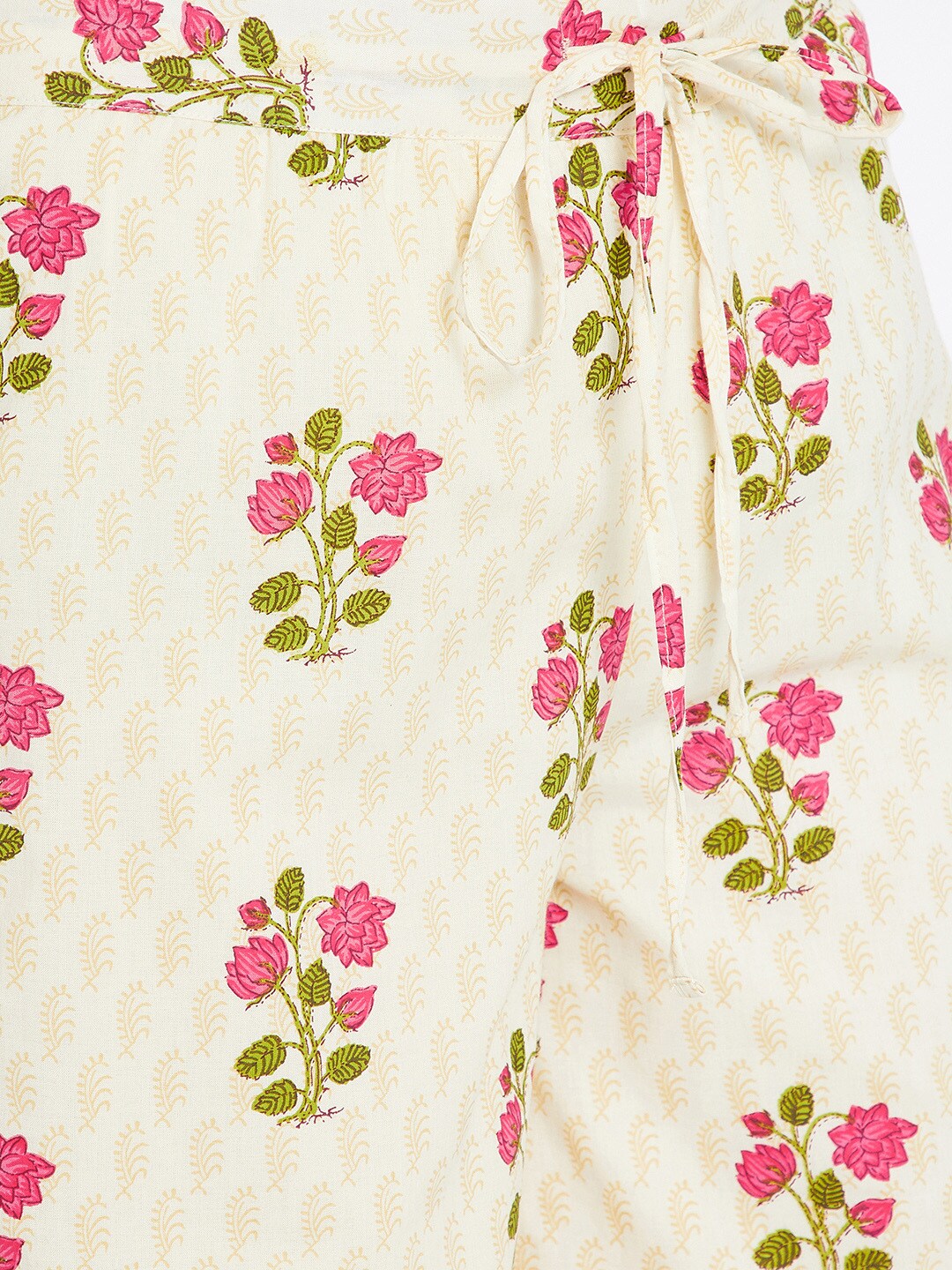 Be Indi Women Cream-Coloured Straight Printed Palazzos