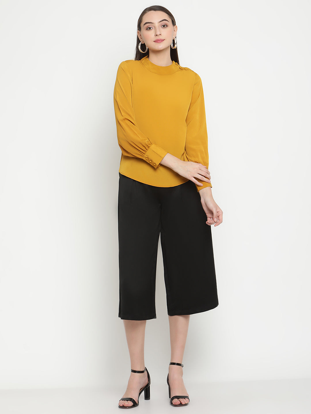 BeIndi Women Mustard Solid Top