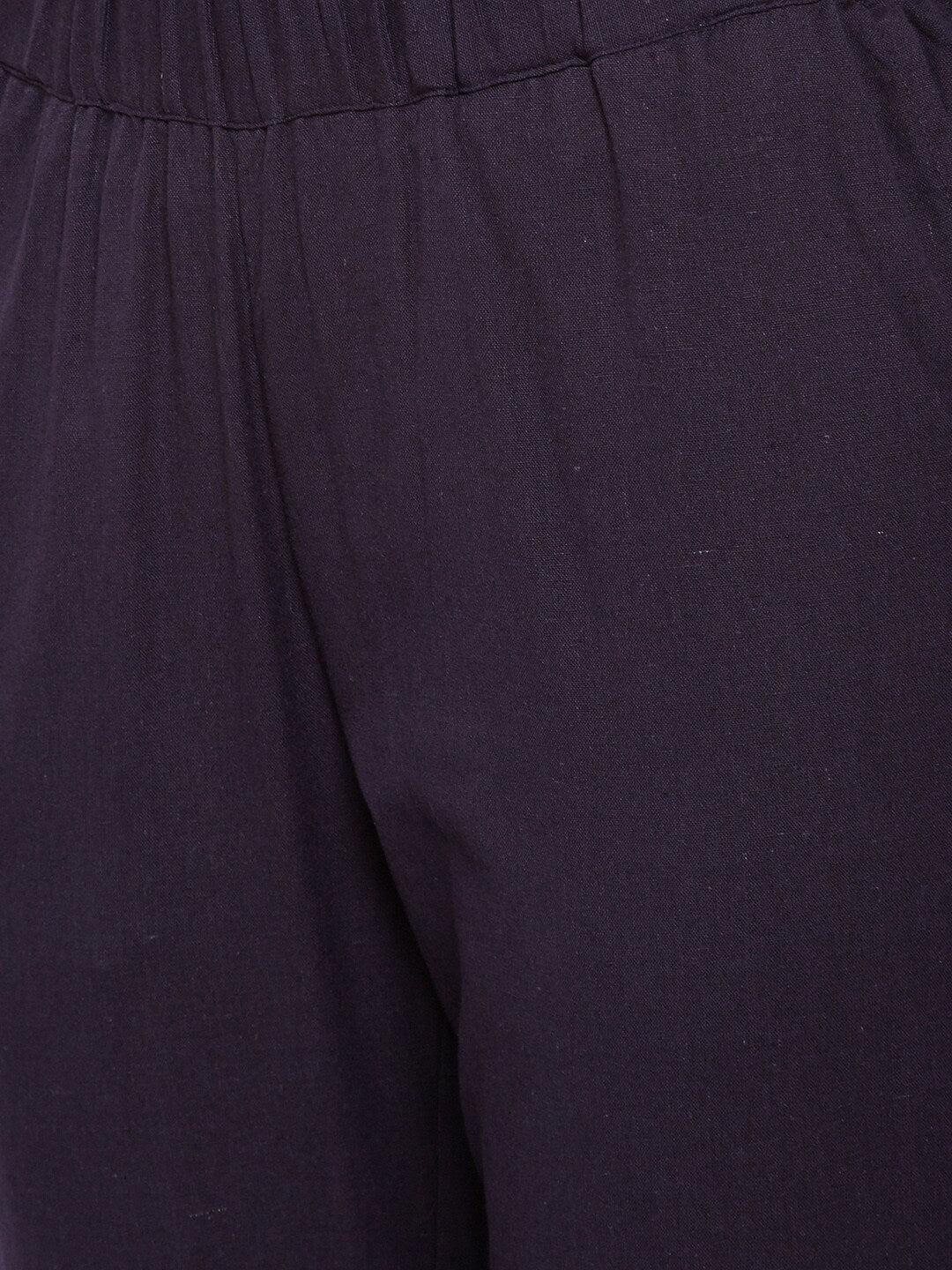 Be Indi Women Navy Blue Straight Fit Solid Regular Trousers