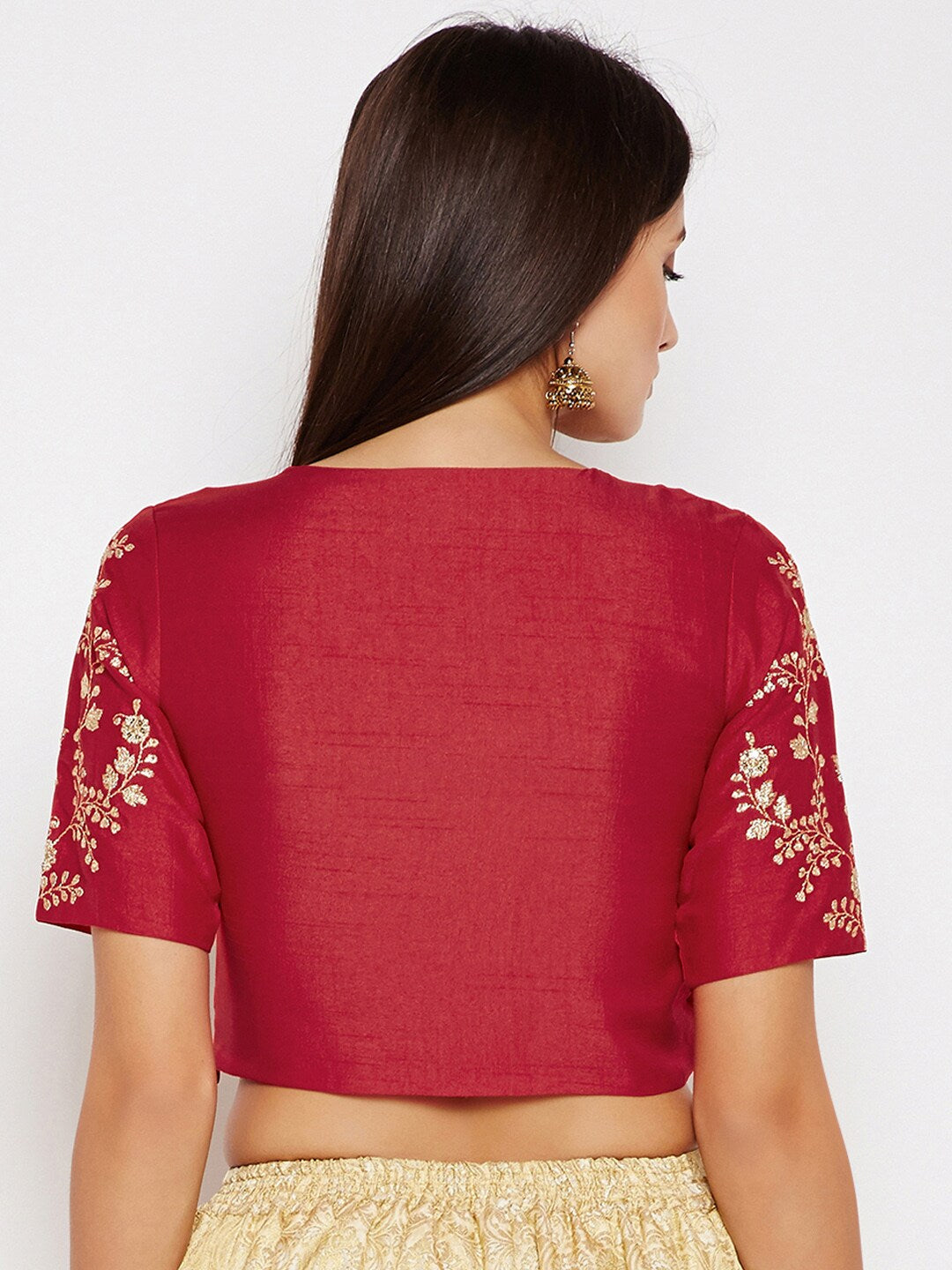 Be Indi Women Maroon Embroidered Top