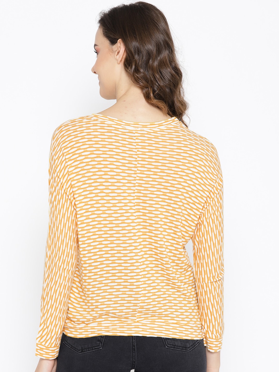 BeIndi Women Mustard Round Neck Flat Knitted Top