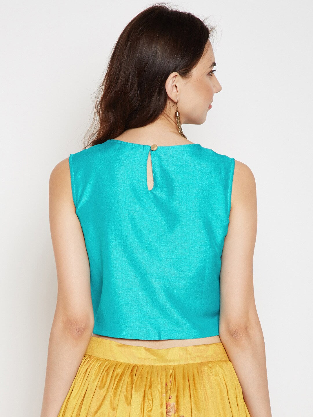 BeIndi Women Blue Printed Ethnic Top