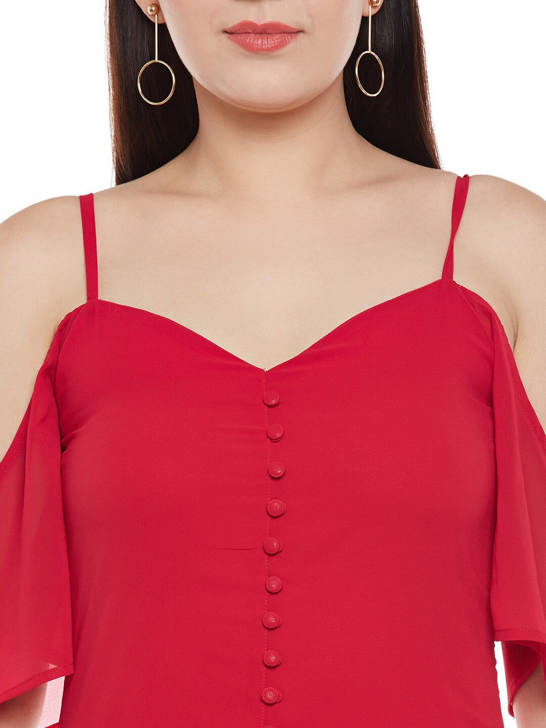 BeIndi Women Red Solid A-Line Dress