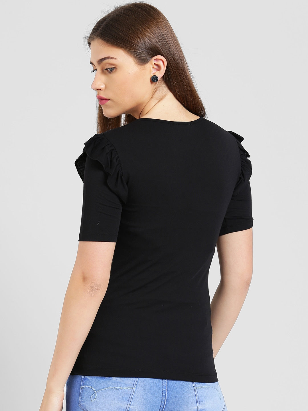 BeIndi Women Black Flat Knit Top