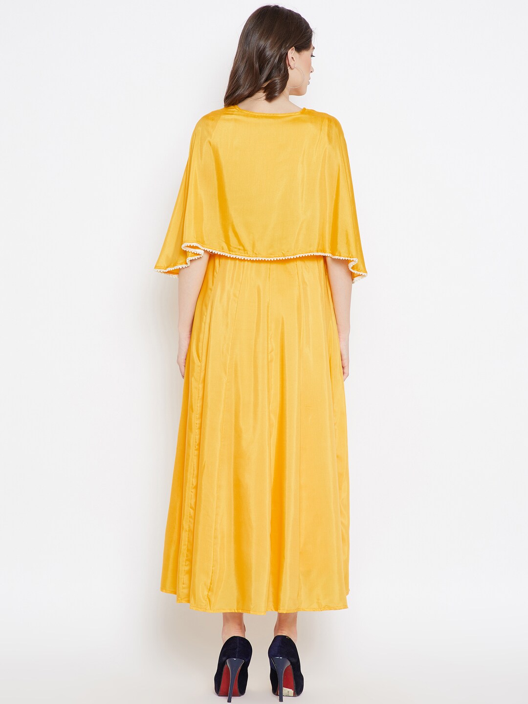 Be Indi Women Yellow Solid Maxi Dress