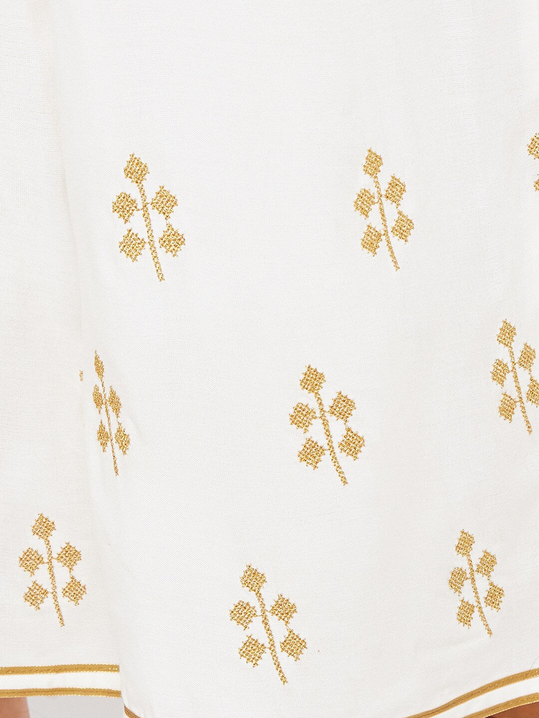 Be Indi Women Off White Flared Solid Palazzos