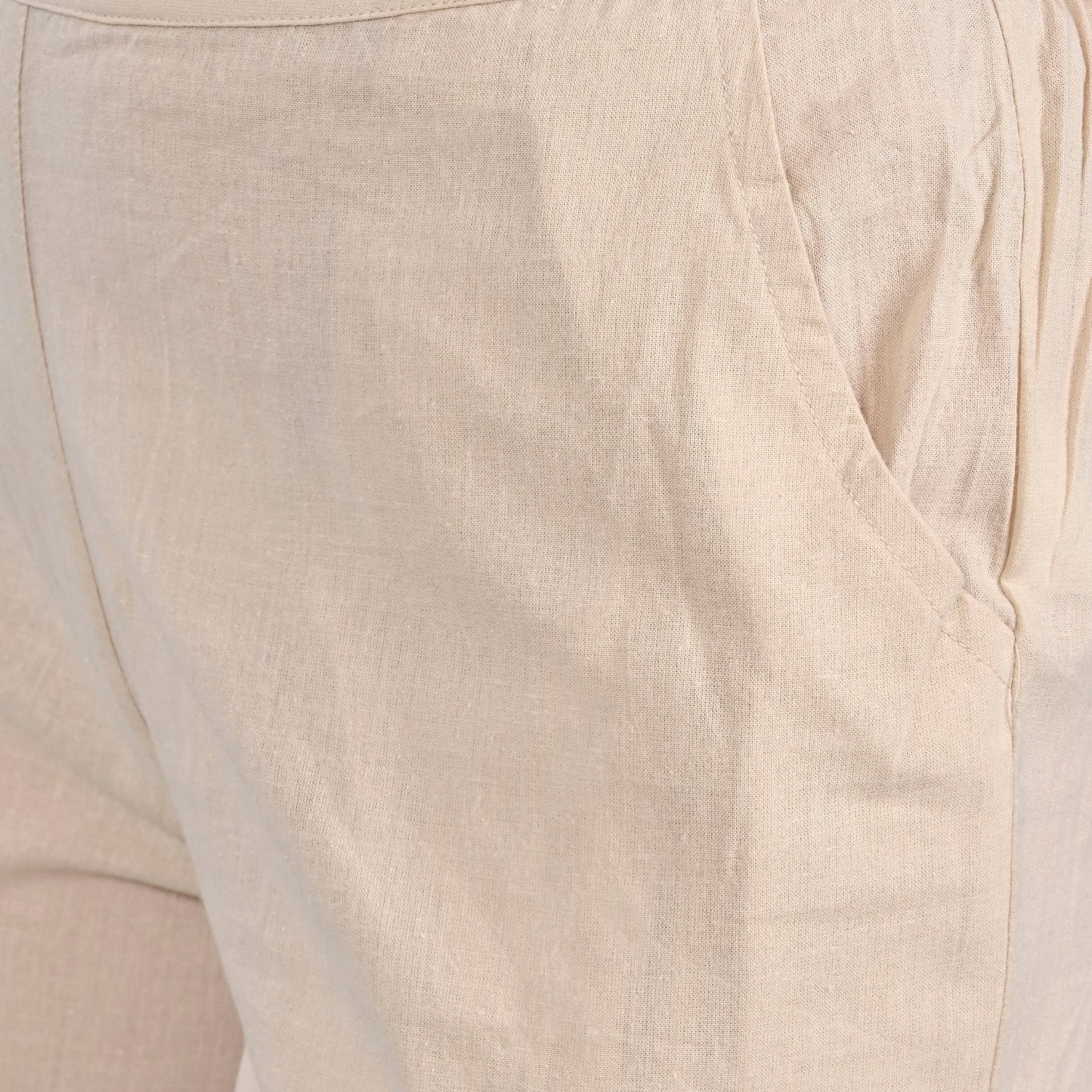 Be Indi Women Beige Straight Fit Pleated Trousers