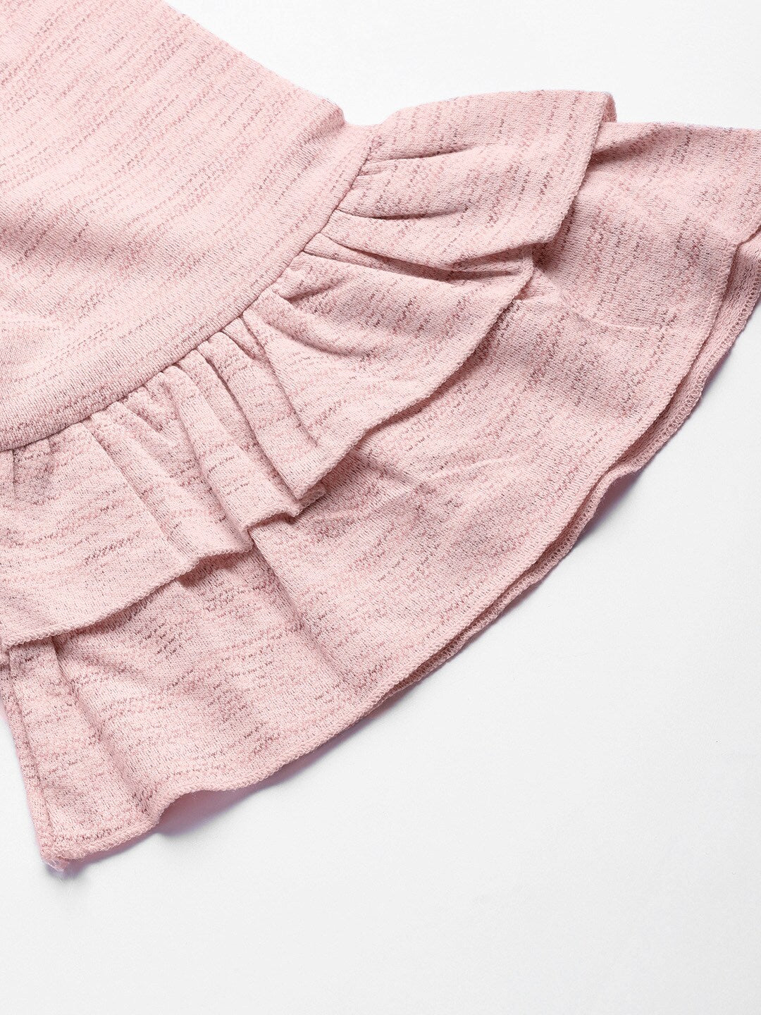 BeIndi Women Pink Self Design flat Knitted Top