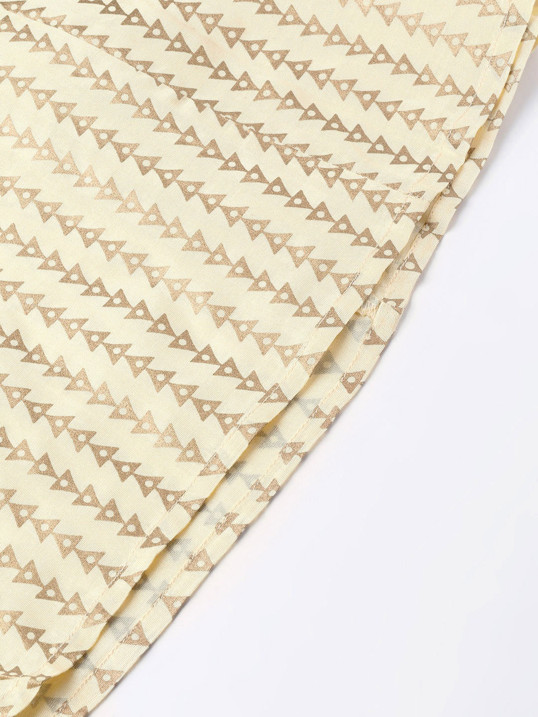 Be Indi Women Cream-Coloured & Golden Printed Flared Palazzos