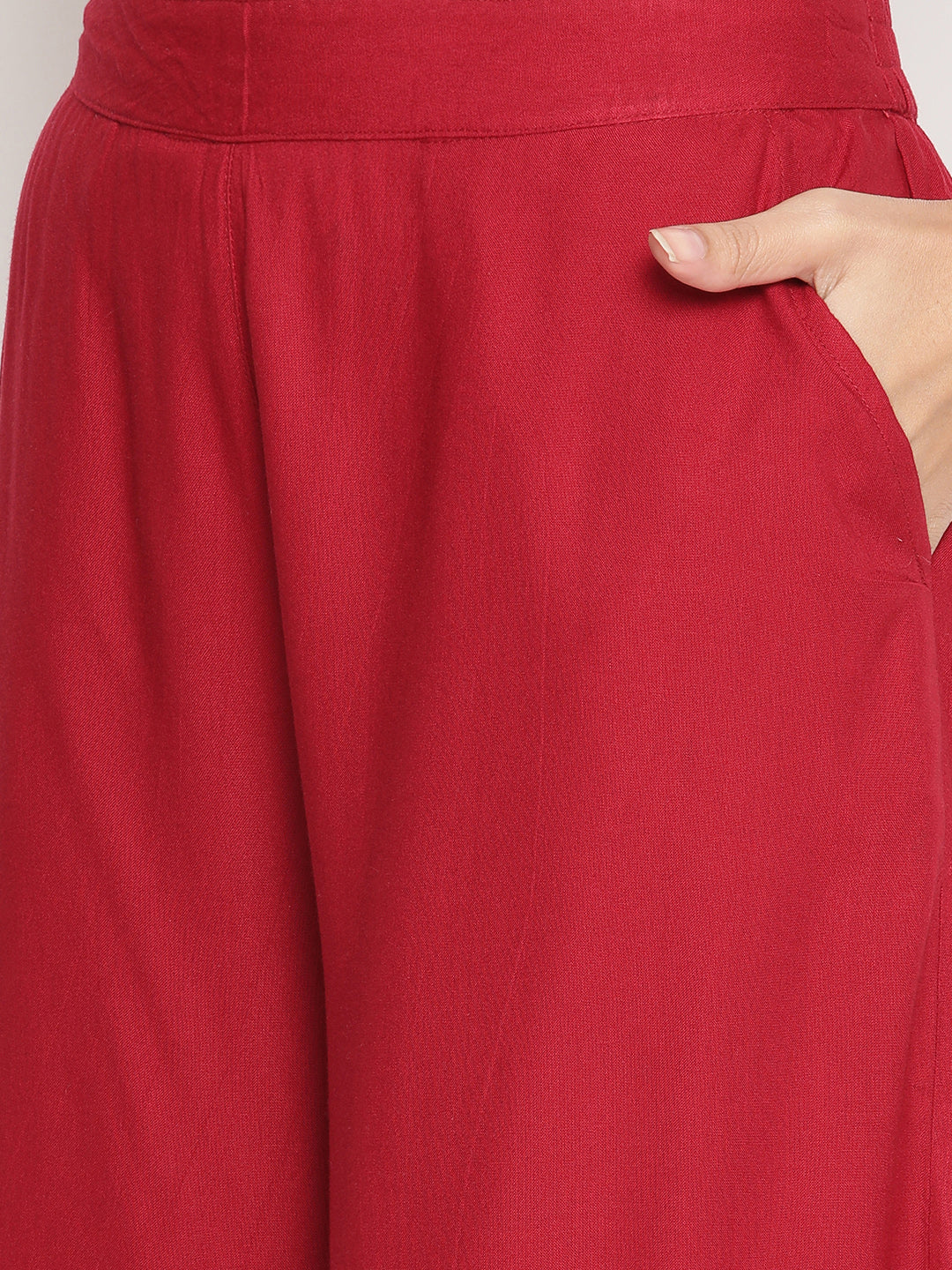 Be Indi Women Maroon Flared Ethnic Palazzos