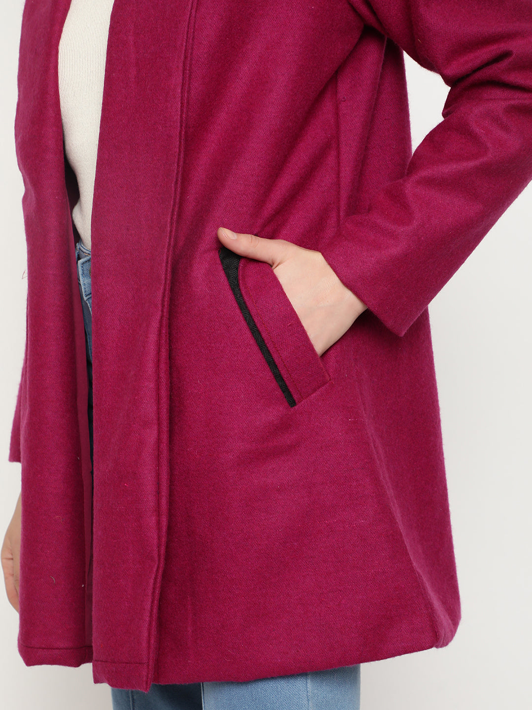 Be Indi Women Fuchsia Winter Overcoat