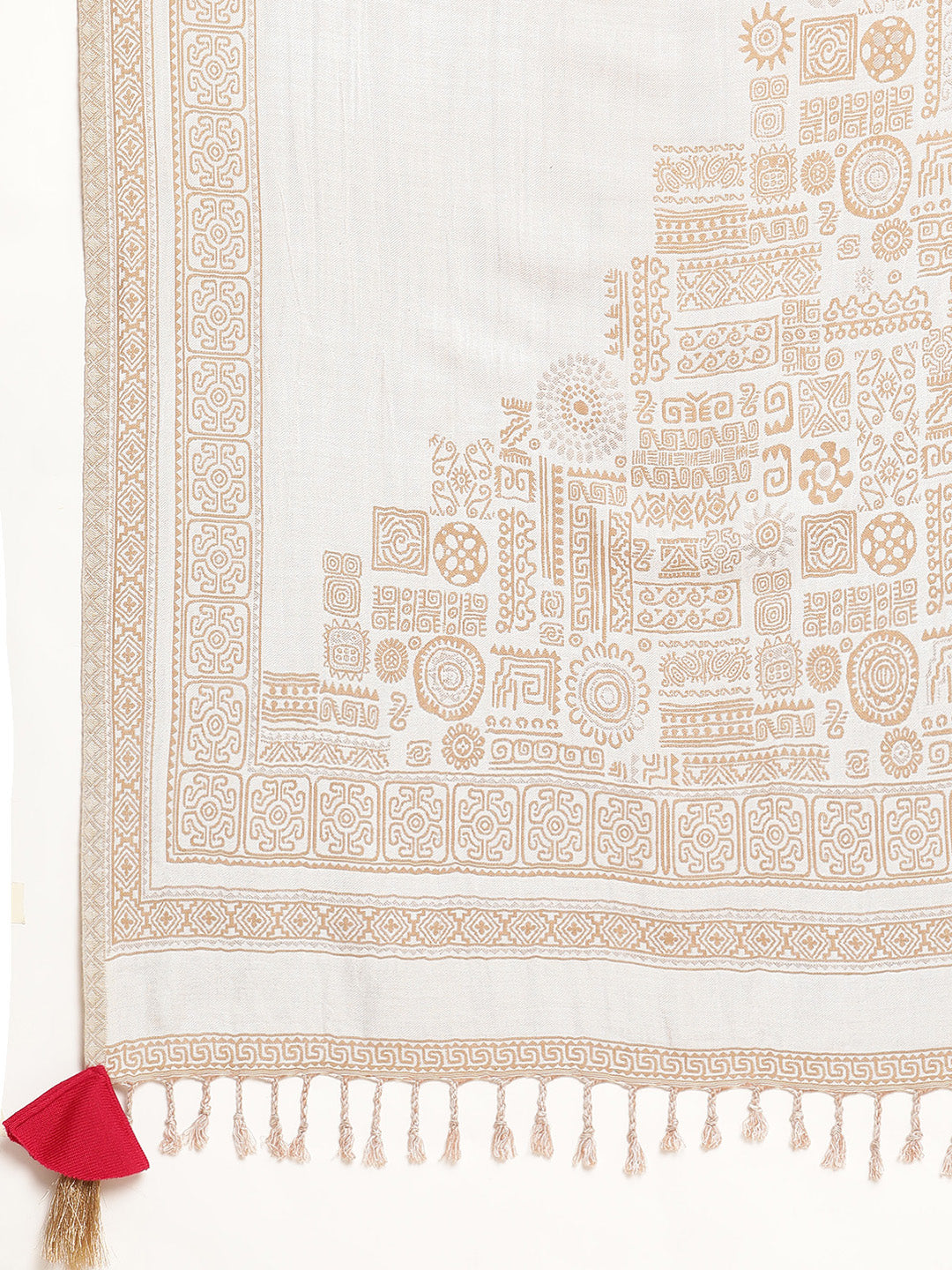 Winter Daffodil Fuchsia Block Printed Straight Kurta With Trouser With & Shawl.