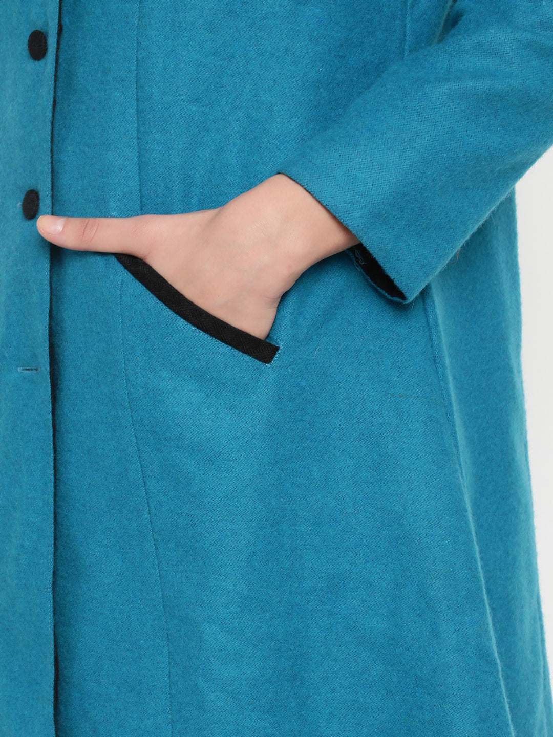 Be Indi Women Turquoise Reversible A-line Winter Overcoat