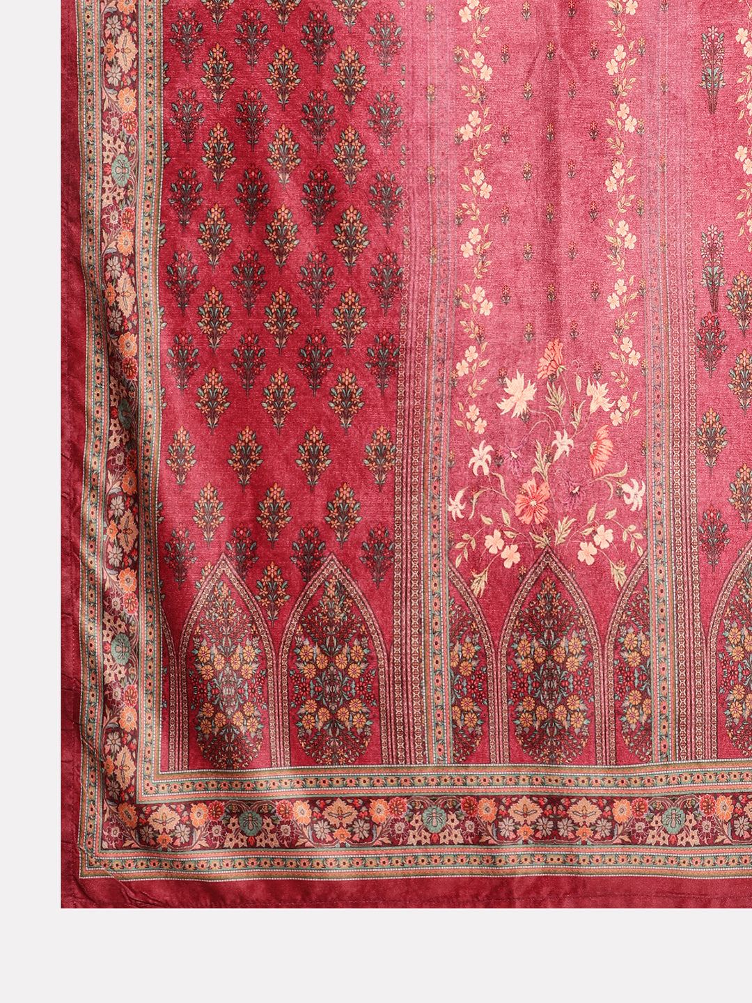 Be Indi Women Winter Karachi Rust Ethnic Block Printed Straight Kurta With Trouser.