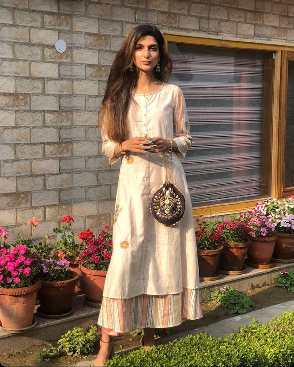 Be Indi Women Beige Striped A-Line Dress