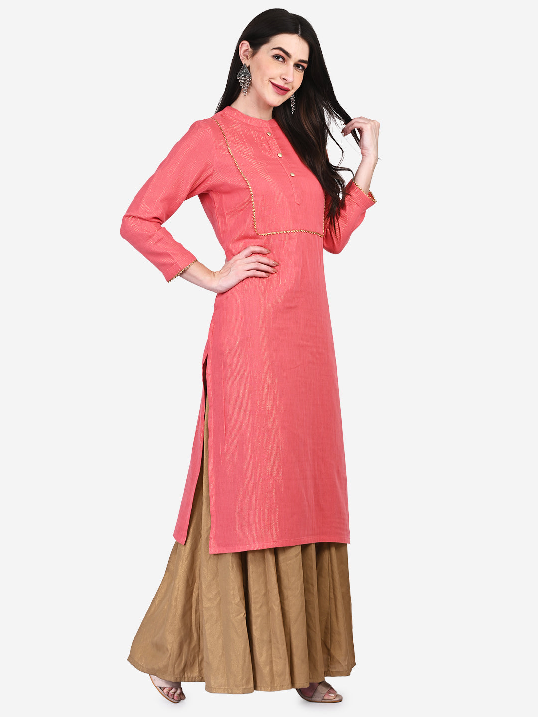 Be Indi Women Off White Floral Printed Kurta