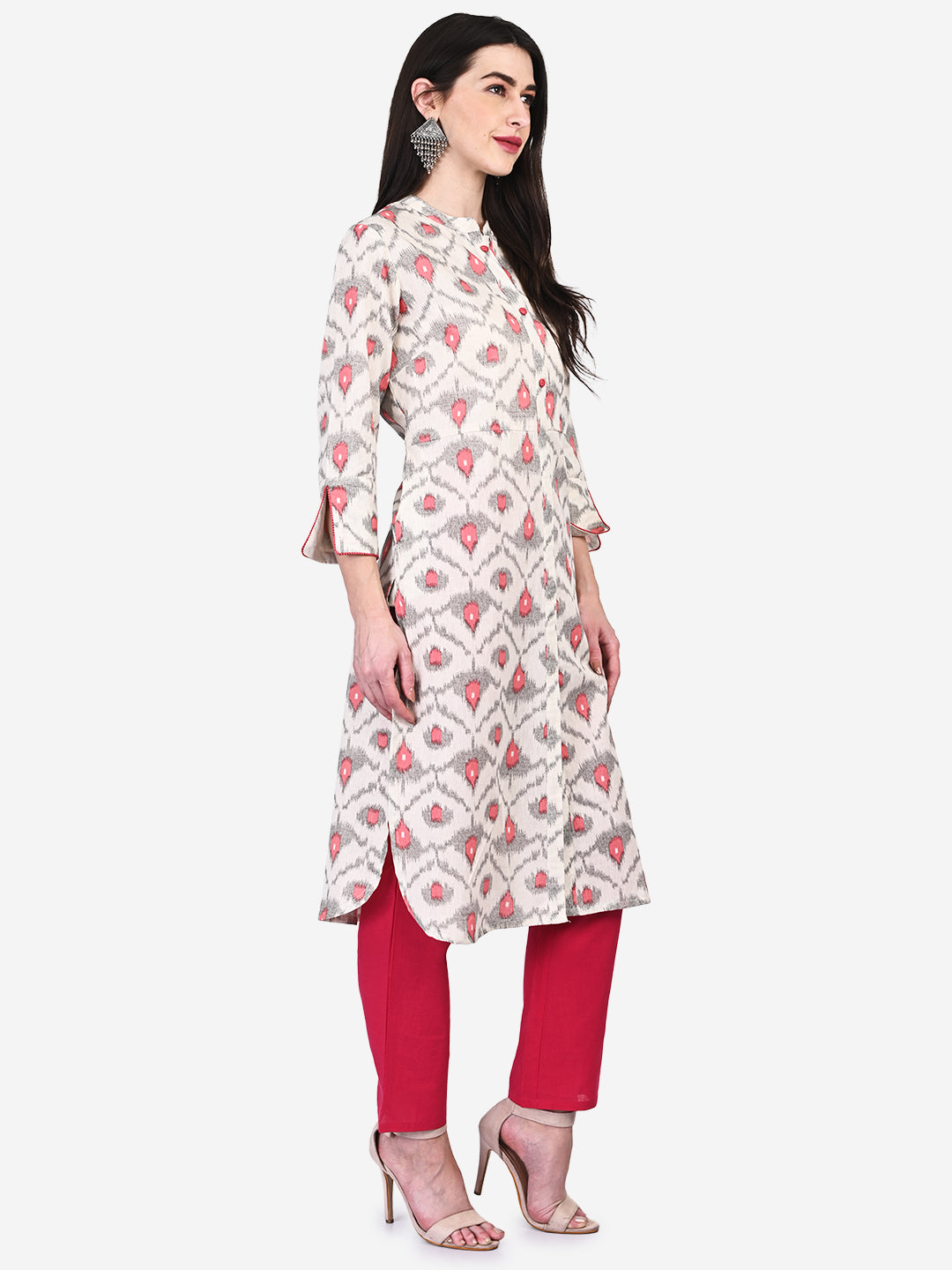 Be Indi Women Green Ethnic Motifs Embroidered Kurta