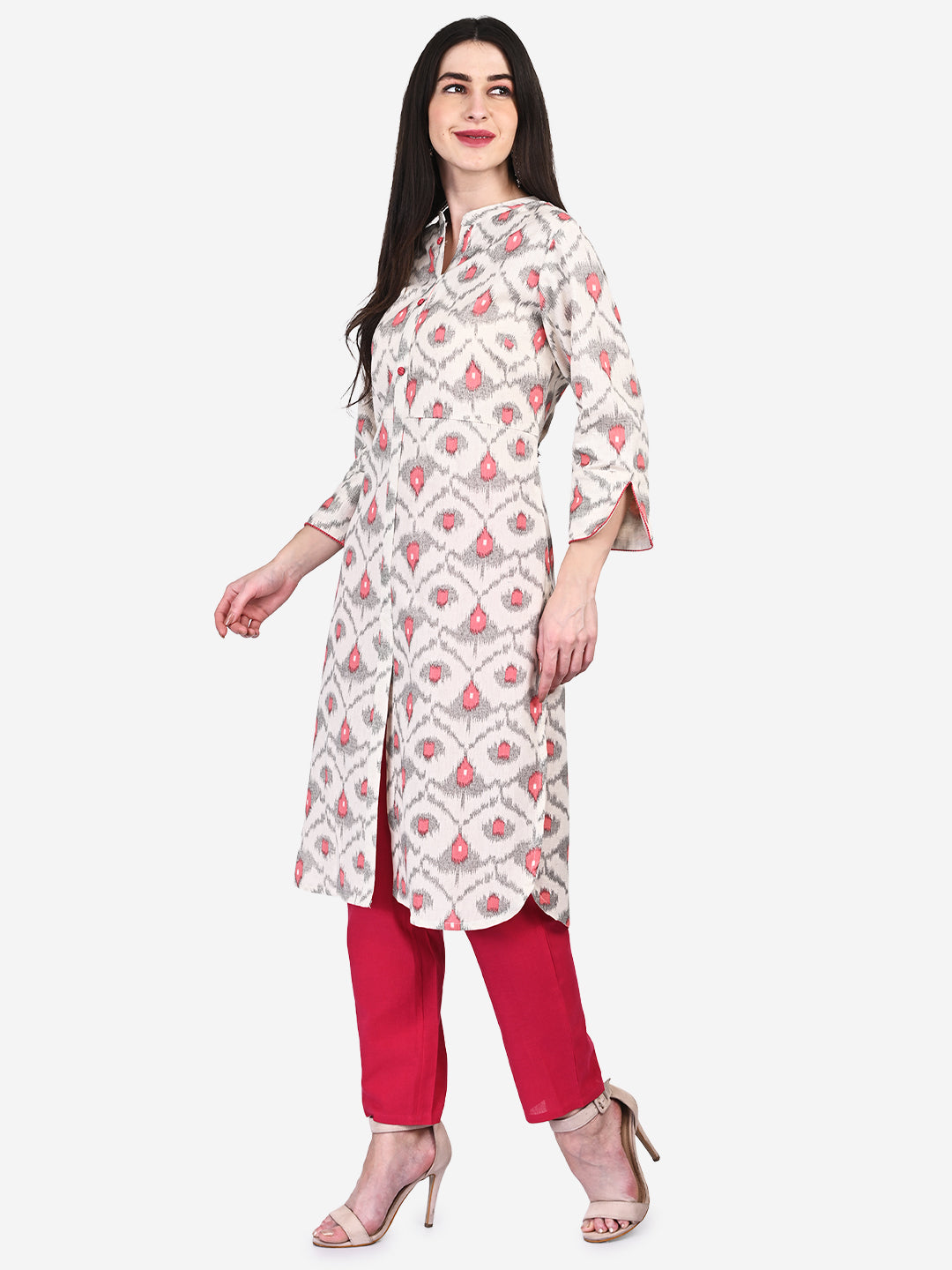Be Indi Women Green Ethnic Motifs Embroidered Kurta