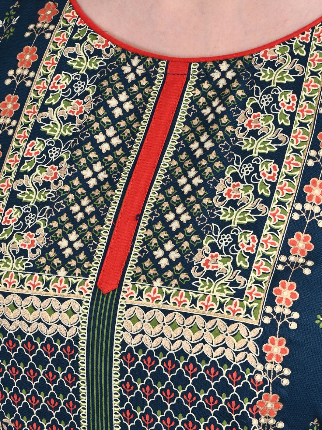 Be Indi Women Turquoise Blue Ethnic Motifs Printed Kurta