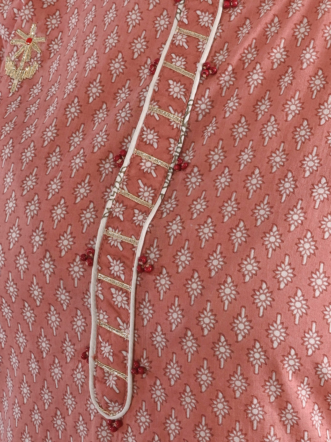 Be Indi Women Pink Printed Kurta with Palazzos