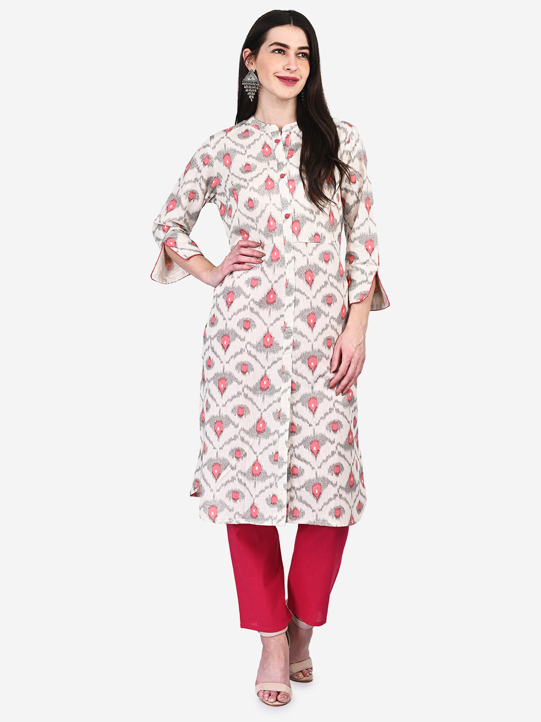 Be Indi Women Green Ethnic Motifs Embroidered Kurta