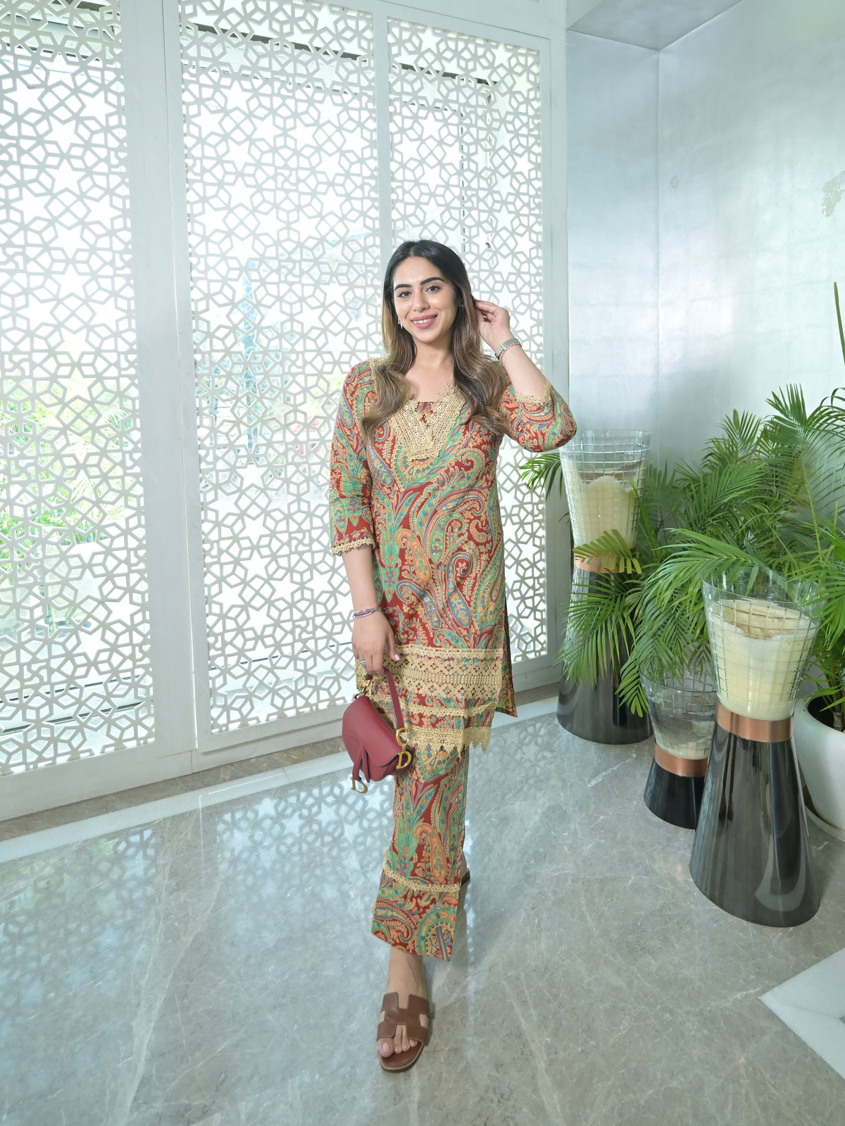 Rose Garden Cotton Kurta Set