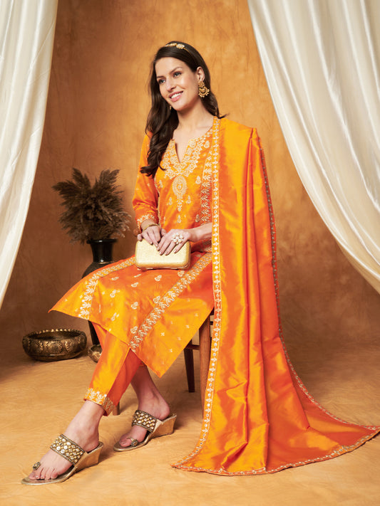 Elegant Kurta with Pant & Dupatta Set