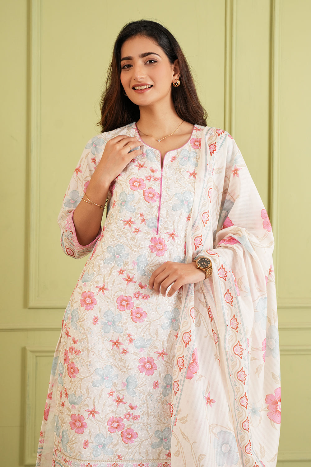 Blush Meadow Floral Kurta Set