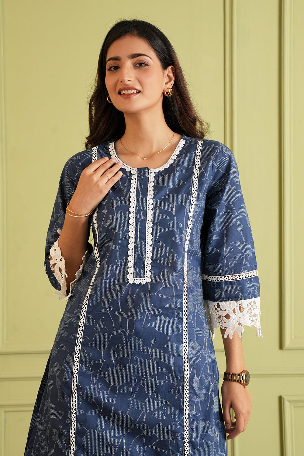 Indigo Fern Dupatta