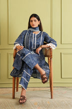 Indigo Fern Kurta Set with Dupatta