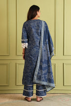 Indigo Fern Kurta Set with Dupatta