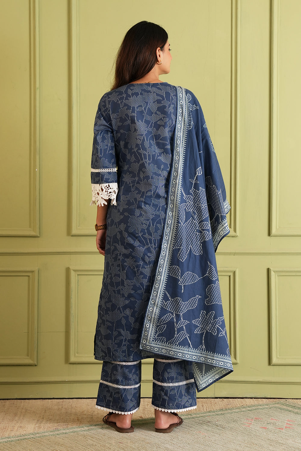 Indigo Fern Dupatta