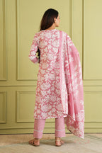 Rose Petal Floral Kurta Set