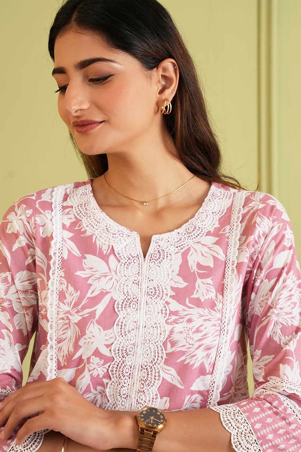 Rose Petal Floral Kurta Set