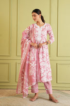 Rose Petal Floral Kurta Set