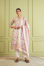 Blush Garden Kurta Set with Dupatta