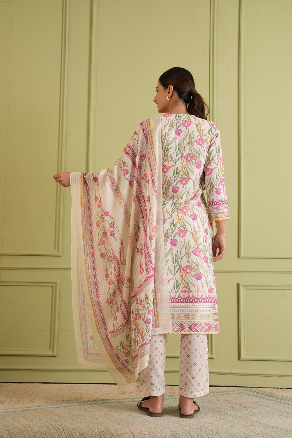 Blush Garden Kurta Set with Dupatta