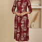 Maroon Rayon Printed Straight Kurta