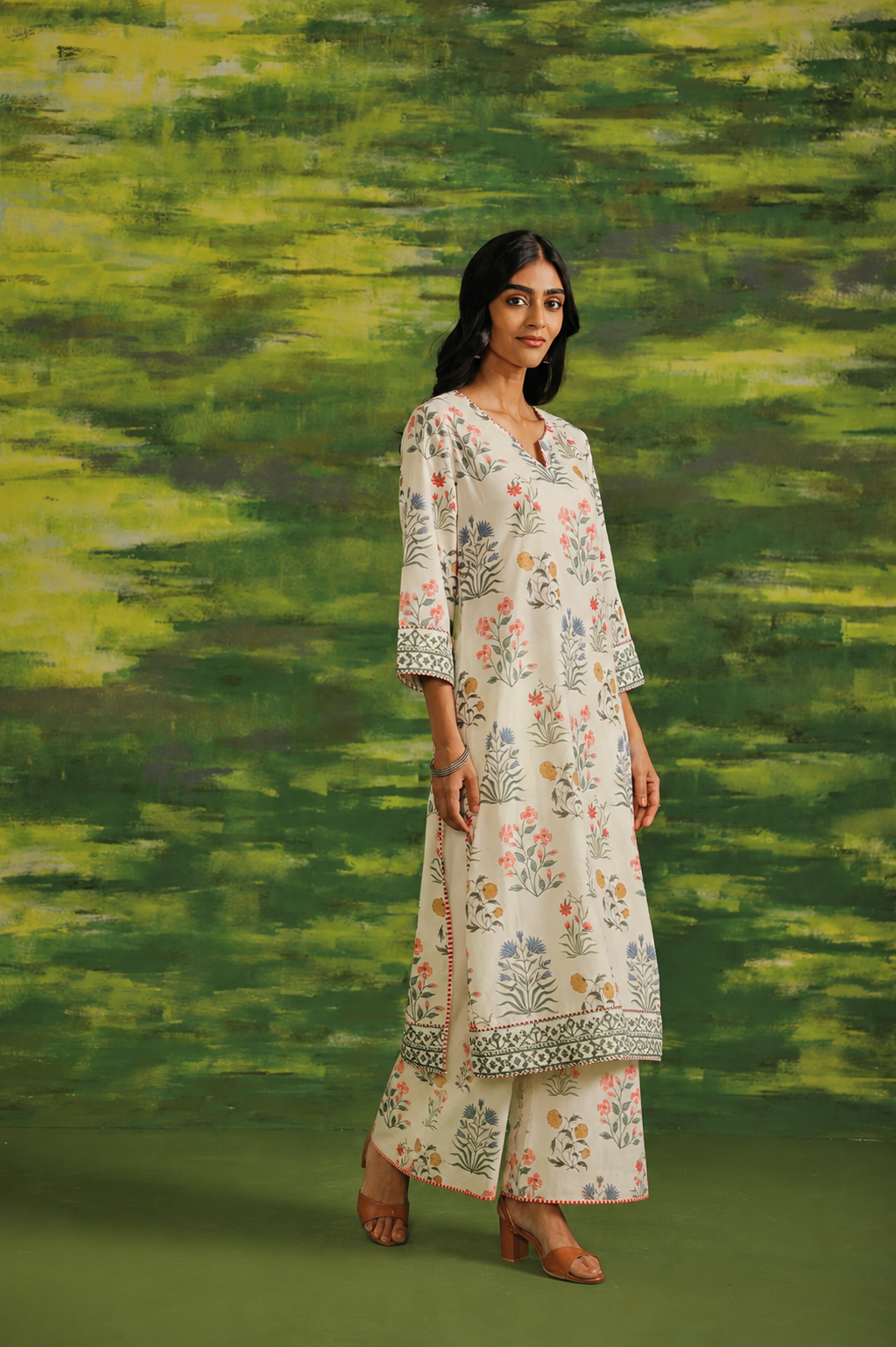Wildflower Bloom Cotton Kurta Set
