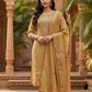 Elegant Mustard Yellow Embroidered Kurta Set with Dupatta