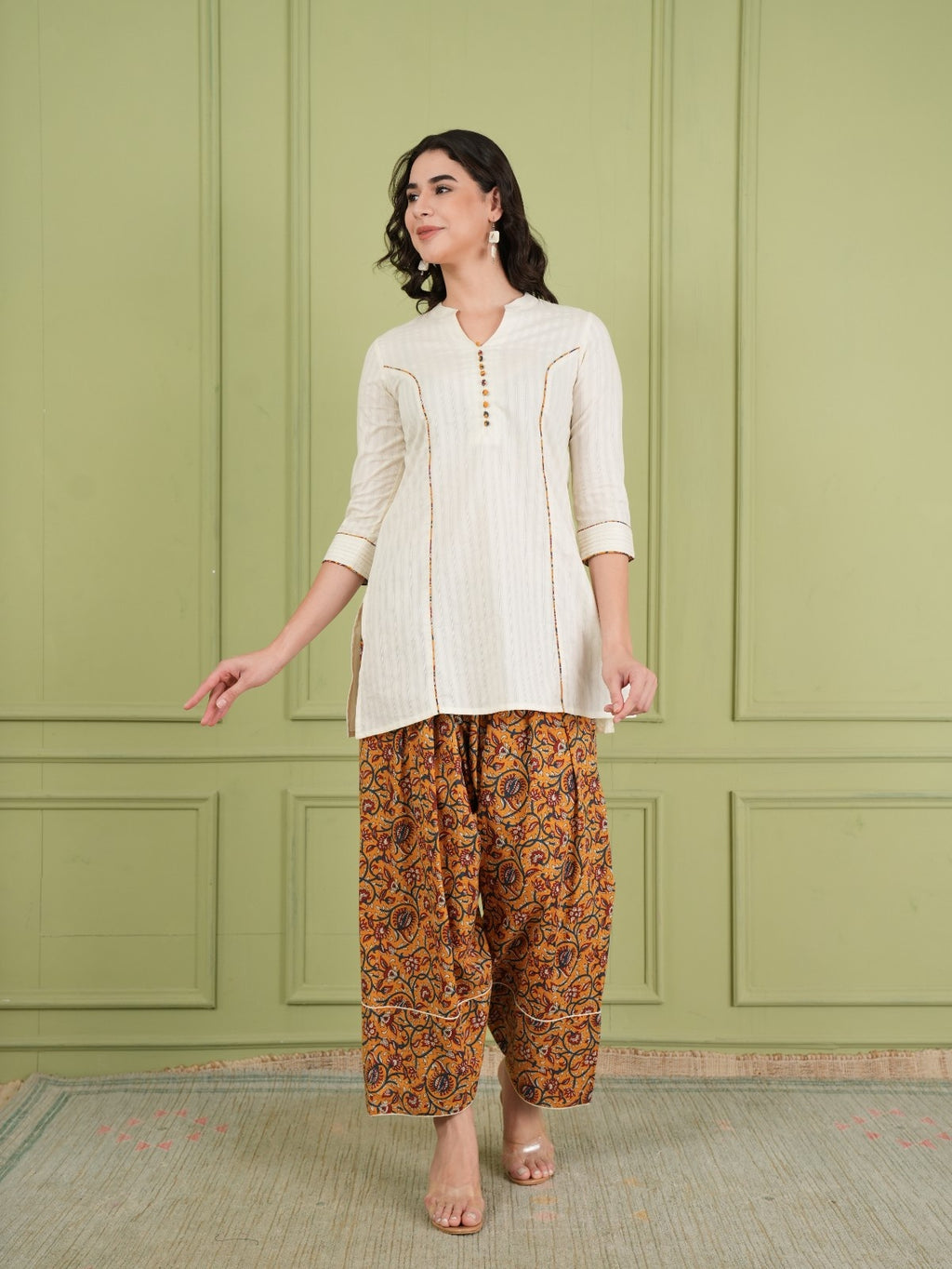 Aarna Ivory Cotton Co-ord Set