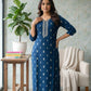 Teal Blue Embroidered Kurta