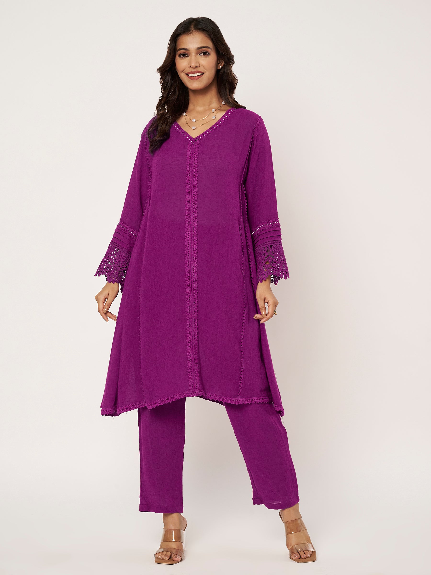 Purple Lace Detail Set