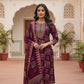 Ethnic Elegance Royal Purple Printed Kurta Set with Dupatta