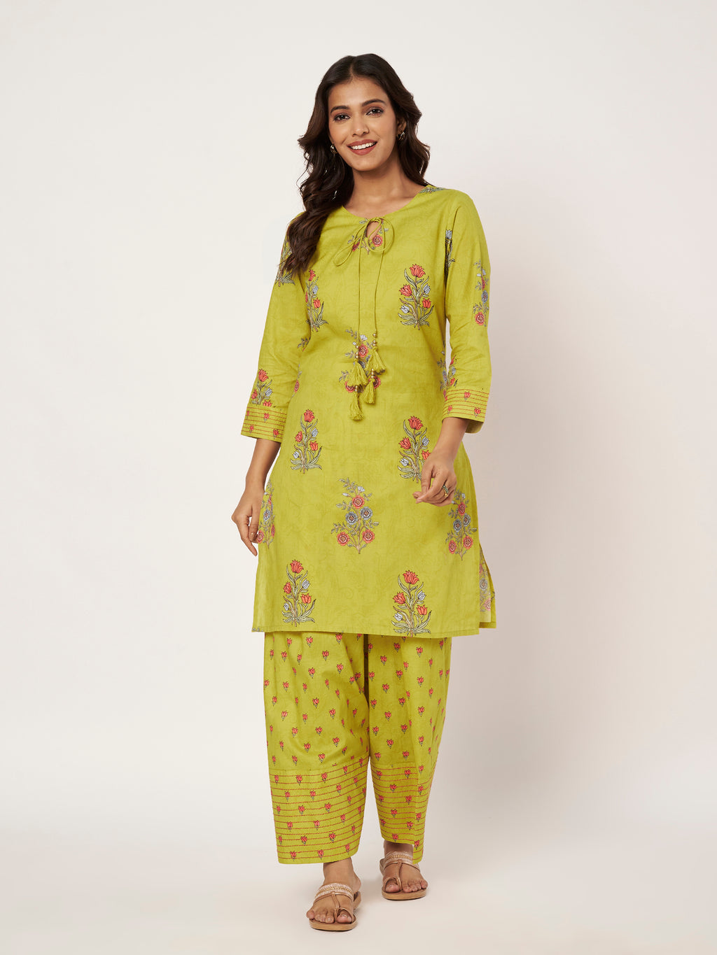 Lime Floral Set