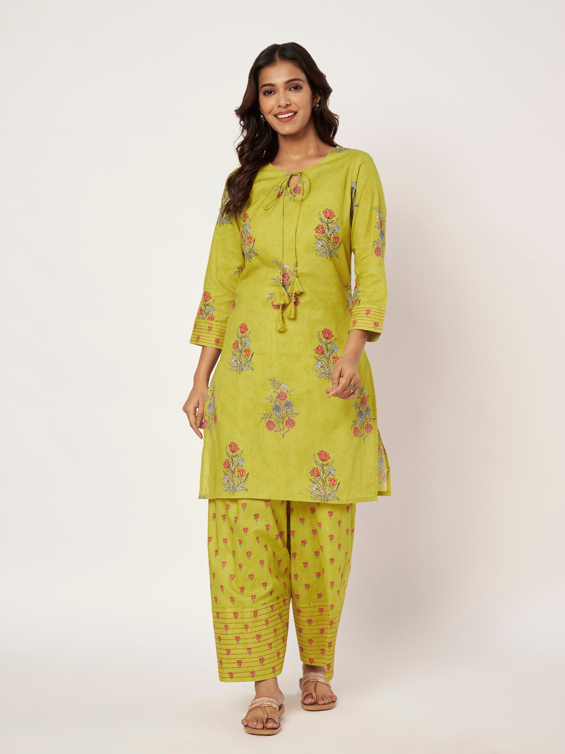 Lime Floral Set