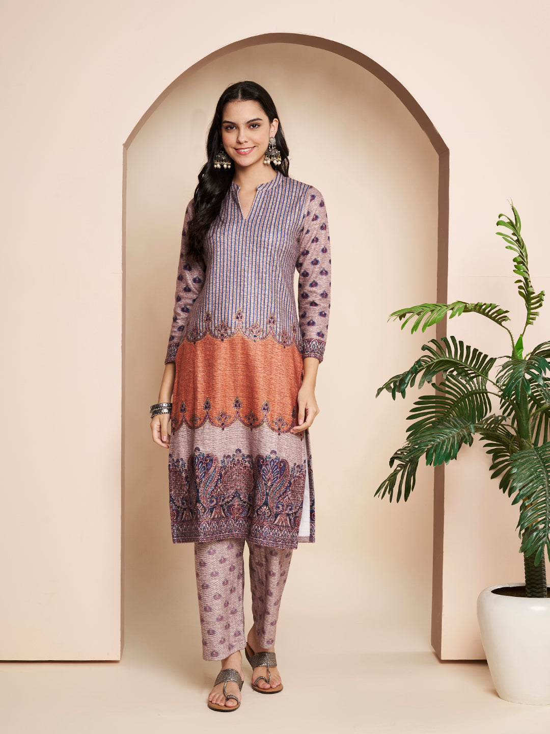 Winter Printed Kurta With Pant