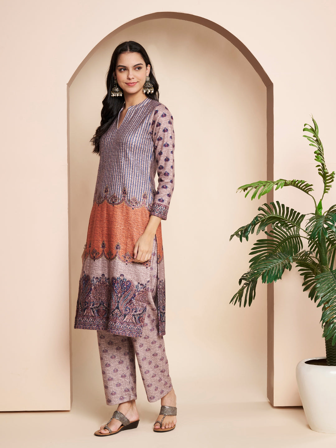 Winter Printed Kurta With Pant